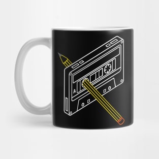 Rewind audio cassette with pencil Mug